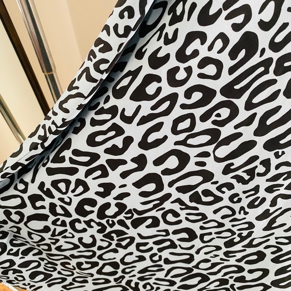 Rebecca Minkoff Sz 4 Blue Leopard Midi Skirt - Picture 7 of 7